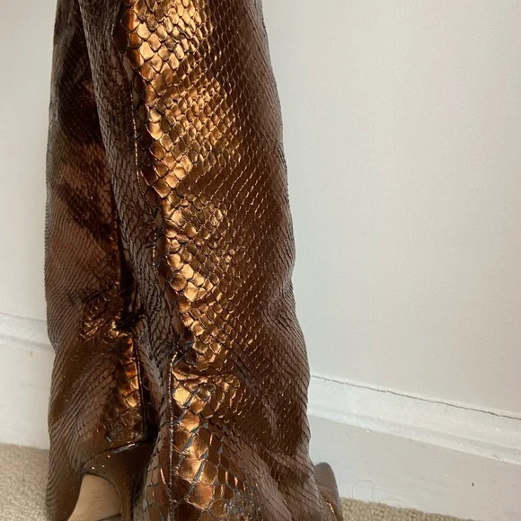 Jimmy Choo Mavis Python Metallic Boots - Picture 12 of 16